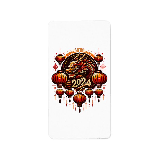 Étiquette nouvel an chinois 2024 (Devant)
