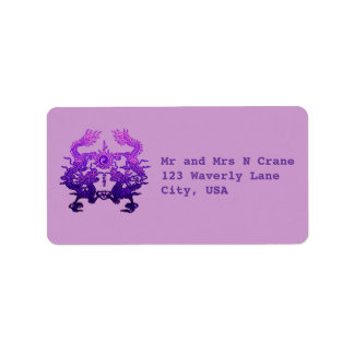 Étiquette NOUVEL AN CHINOIS Dragons violets