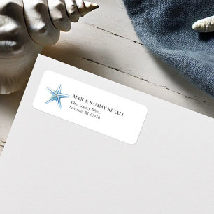 Étiquette Nouvelle adresse Bleu Starfish Adresse de retour