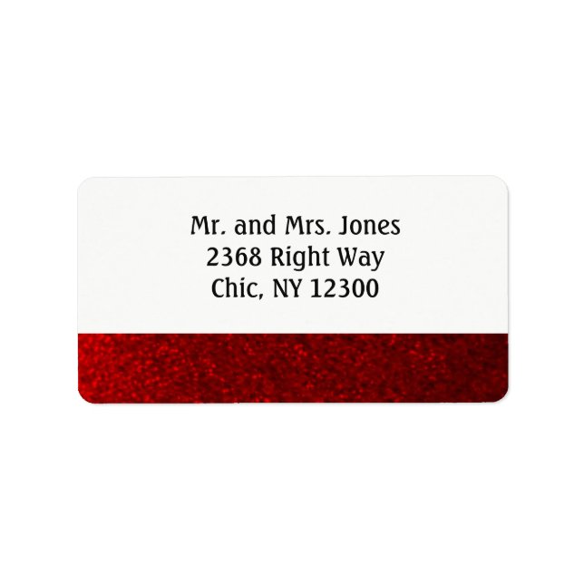 Étiquette Nouvelle adresse en faux strass rouge rubis (Devant)