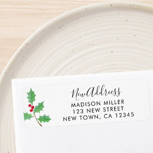 Étiquette Nouvelle Adresse Fête de Noël Retour Adresse