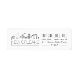 Étiquette Nouvelle-Orléans, Louisiane Stylisée Skyline