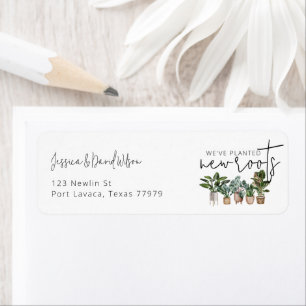 Étiquette Nouvelles Racines Simple Moderne Nouvelle Adresse