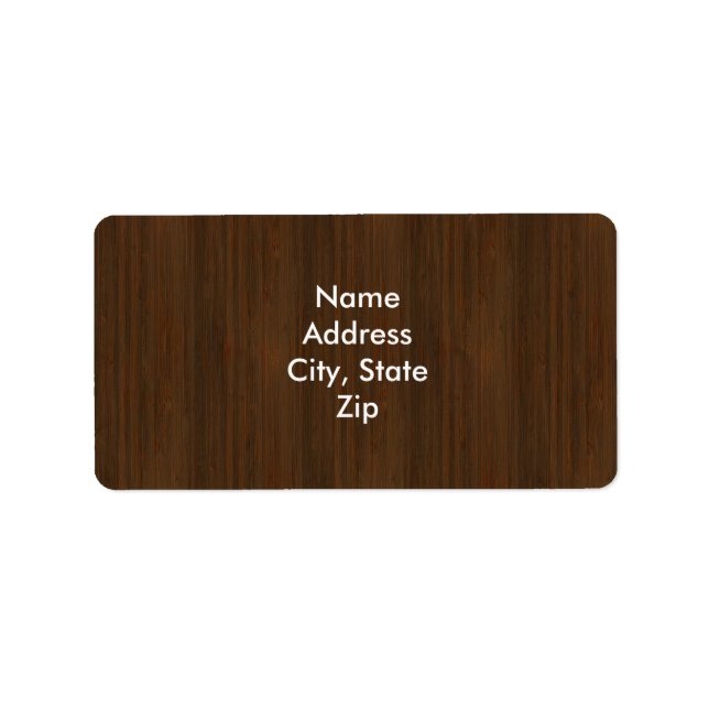 Étiquette Noyer foncé Brown Bambou en bois Grain Look (Devant)