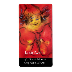 ÉTIQUETTE NUAGE AVEC RIBBON ROUGE