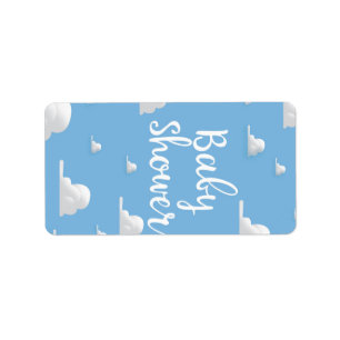 Étiquette Nuage Blanc Gonflé Baby Shower