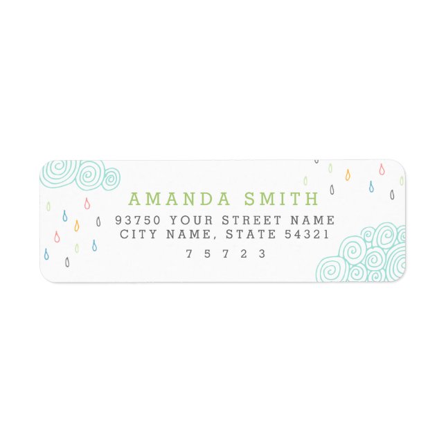 Étiquette Nuages de pluie (Devant)