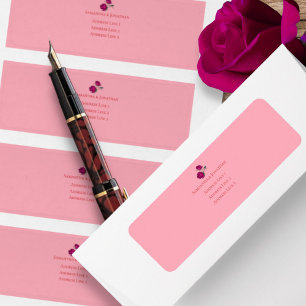 Étiquette Nuances de Rose Magenta Mariage Moderne