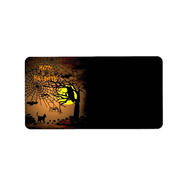 Étiquette Nuit d'Halloween, Joyeux Halloween ! (Devant)