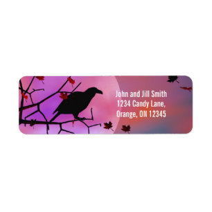 Étiquette Nuit du Corbeau d'Halloween