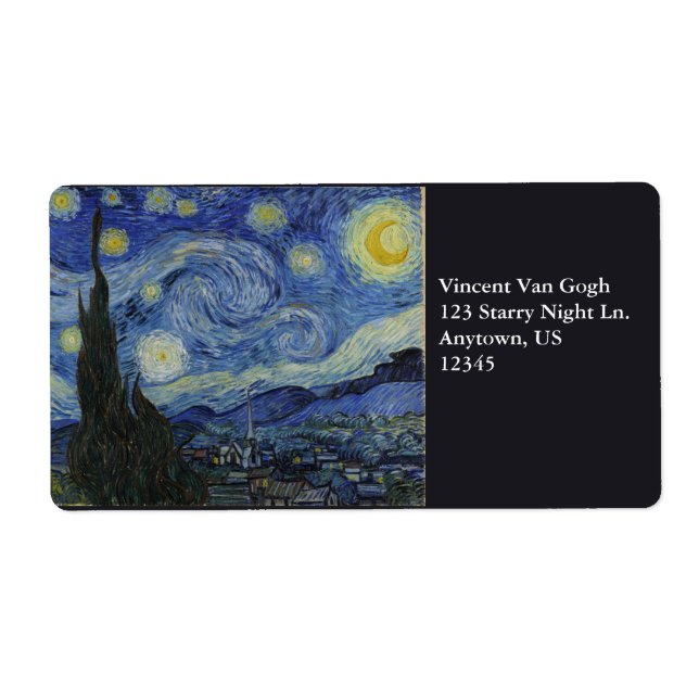 Étiquette Nuit étoilée par Vincent Van Gogh (Devant)