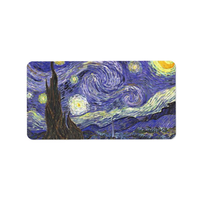 Étiquette Nuit étoilée par Vincent van Gogh (Devant)