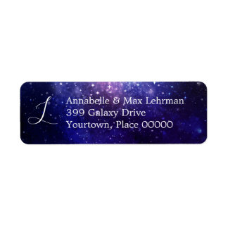Étiquette Nuit sous les étoiles Galaxy Monogram Adresse