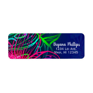 Étiquette Nuit tropicale Luau électrique Neon Aloha Party