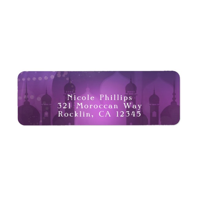 Étiquette Nuits Arabes Maroc Violet Clair de Lune (Devant)