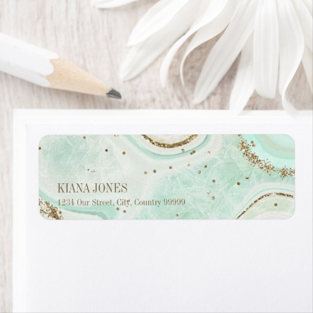 Étiquette Numéro de référence V2 du Mariage Agate Abstrait82 (En situation)