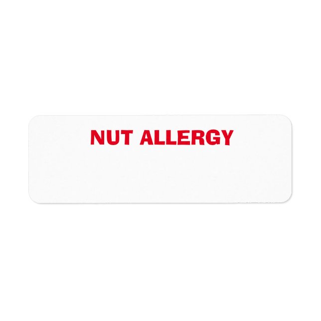 Étiquette Nut Allergie inquiétude santé, état (Devant)