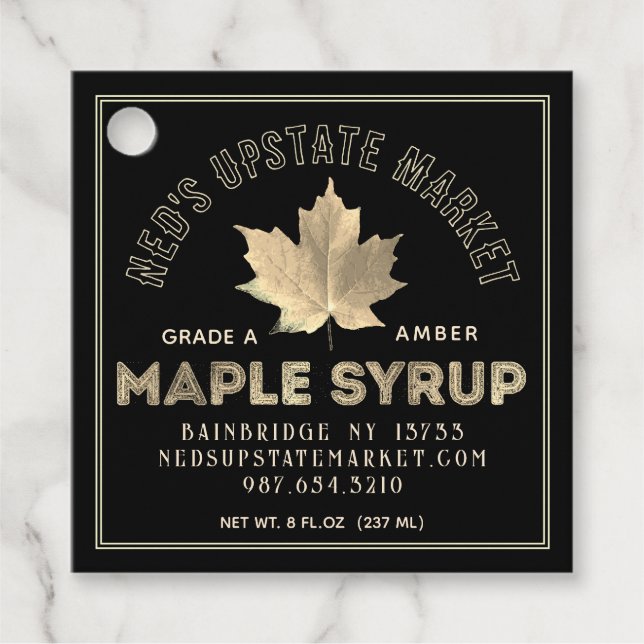 Étiquette Nutrition Sirop d'érable Feuille d'érabl (Devant)