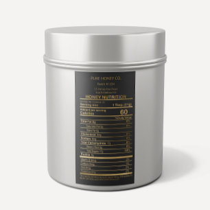 Étiquette nutritionnel Luxury Black And Gold Honey