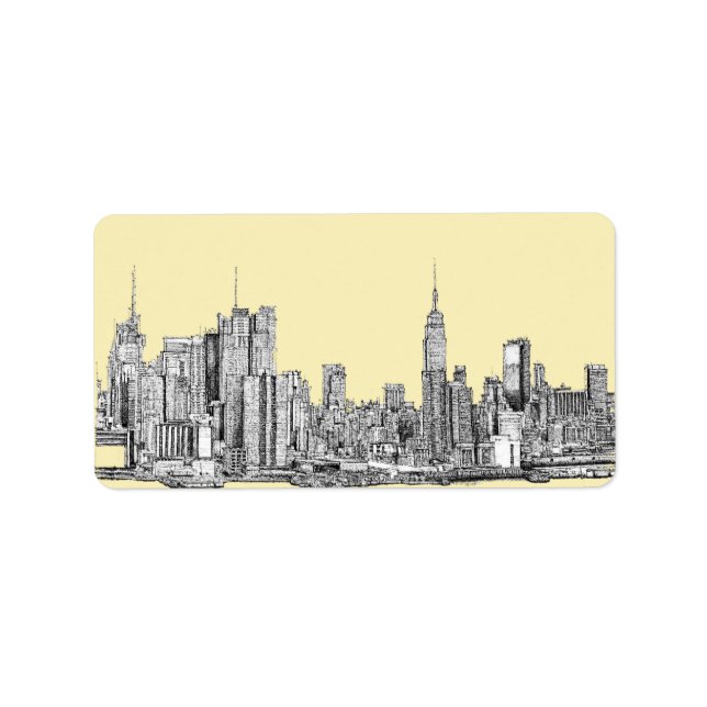 Étiquette NYC dessin en ivoire crème (Devant)