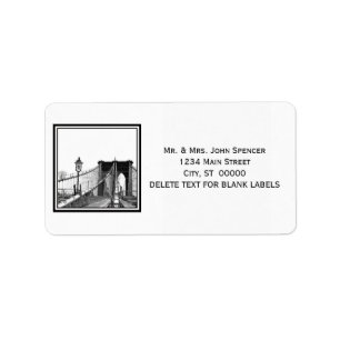Étiquette NYC Skyline Brooklyn Bridge #2 Adresse