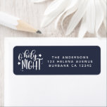 Étiquette O Holy Night Blue Christmas Adresse de retour<br><div class="desc">De notre collection de fêtes de Noël O Holy Night Tree **VEUILLEZ LIRE AVANT DE COMMANDER** Si vous modifiez la forme ou la taille ou choisissez un autre produit et que le design est recadré de quelque façon que ce soit ou n'a pas l'air droit sur la page, vous devrez...</div>