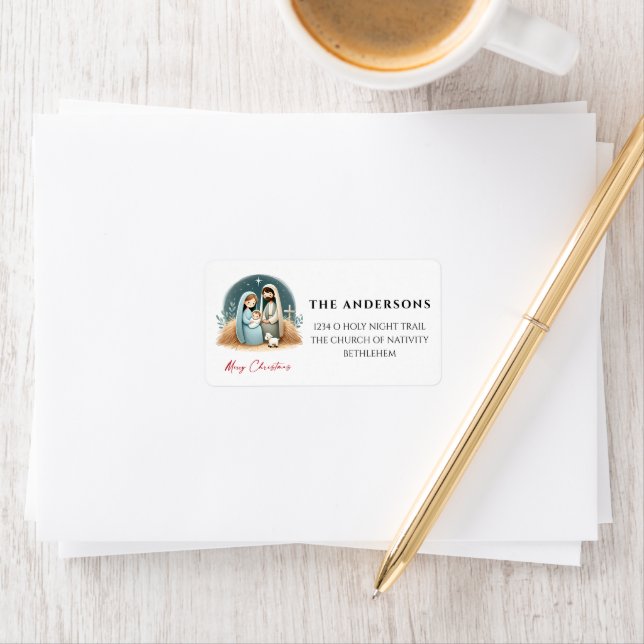 Étiquette O Holy Night Christmas Nativité Lieu Adresse (En situation)