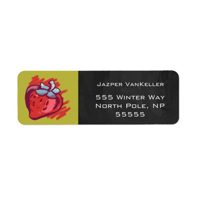 Étiquette Objets d'artisanat Fraises Sur Or (Devant)