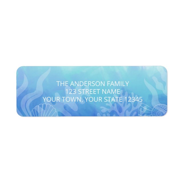 Étiquette Océan aquarelle (Devant)