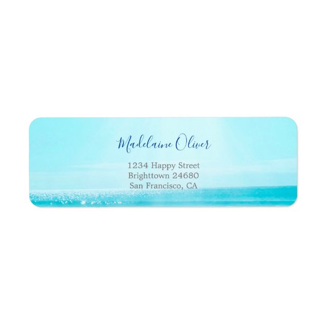 Étiquette Ocean Sea Travel Blue Modern Professional (Devant)