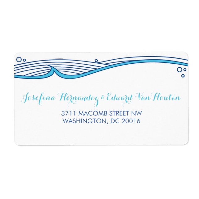 Étiquette Ocean Waves Reply Card Mailing Address Label (Devant)