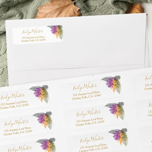 Étiquette Octobre Feuille Colorful Fall Foliing Adresse (Return Address Labels from my October Leaves Collection)