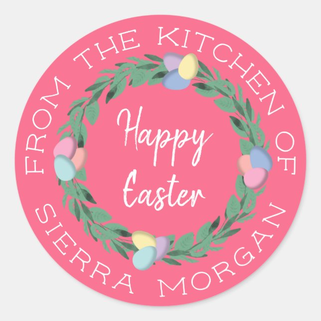 Étiquette Oeuf De Pâques De La Cuisine De Traiteme (Devant)