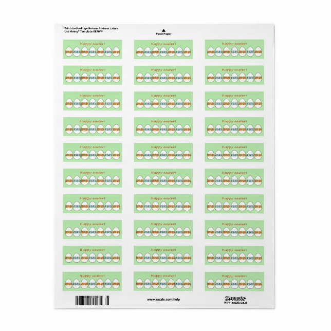 Étiquette OEufs de Pâques avec un motif de fleurs (Feuille entière)