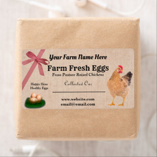 Étiquette Oeufs de poulet frais de la ferme de Burlap et de 