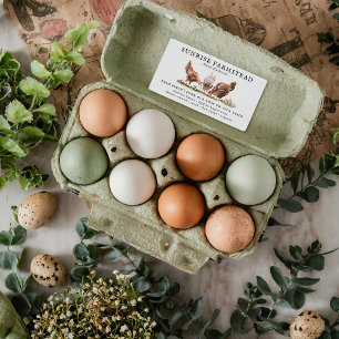 Étiquette Oeufs frais de ferme Carton d'oeuf de monogramme