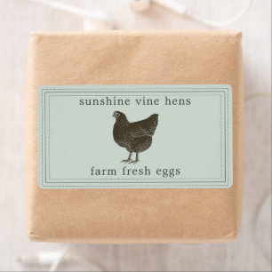 Étiquette Oeufs frais de ferme Vintage Oeufs de poule carton