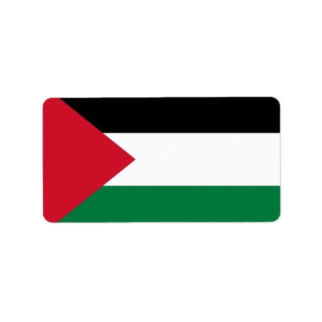 Étiquette officiellement le drapeau de l'État de Palestine (Devant)