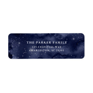 Étiquette Oh Holy Night   Étoiles à Noël bleu foncé