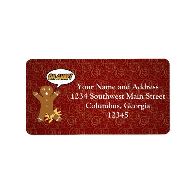 Étiquette Oh, Snap ! Homme Drôle de pain d'épices (Devant)