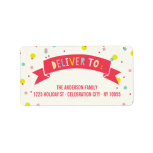 Étiquette Oh What Fun Banner Confetti Holiday Adresse de ret