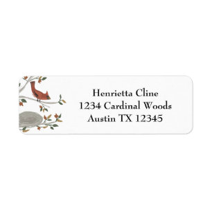 Étiquette Oiseau cardinal d'automne