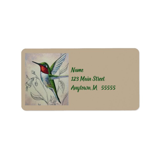 Étiquette Oiseau d'Aquarelle Vintage No. 1 (Devant)