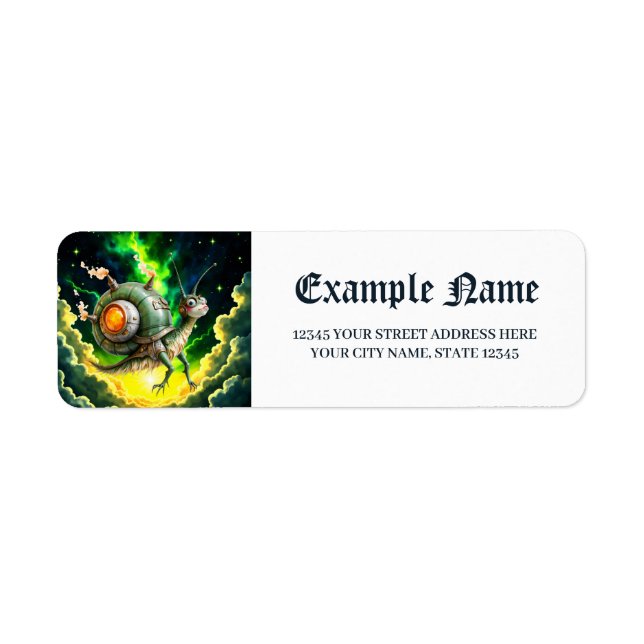 Étiquette Oiseau-limace Steampunk Cosmique – Créature de Rêv (Devant)
