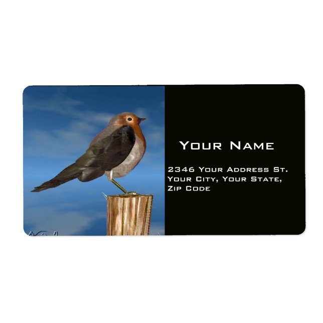 ÉTIQUETTE OISEAUX HYPER / ROBIN BREAST ROUGE (Devant)