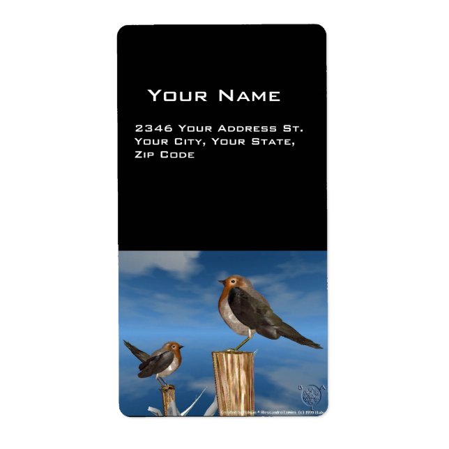 ÉTIQUETTE OISEAUX HYPER / ROBIN BREAST ROUGE (Devant)