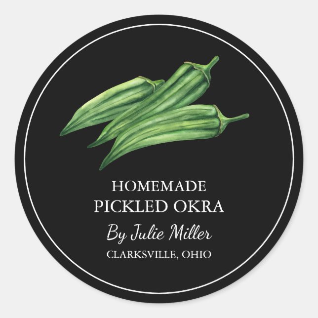 Étiquette Okra simple fait maison (Devant)