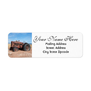 Étiquette Old Red Farm Tracteur Adresse de retour