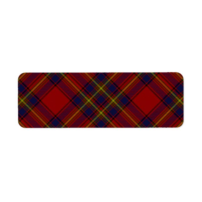Étiquette Oliver tartan rouge jaune bleu plaid (Devant)