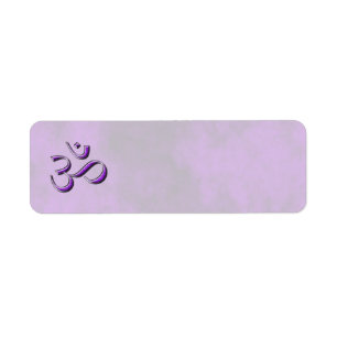 Étiquette Om en pierre violette